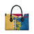 United States Virgin Islands Leather Bag with Blue Yellow Floral Design and Government Seal Bird - Wonder Print Shop