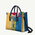 United States Virgin Islands Leather Bag with Blue Yellow Floral Design and Government Seal Bird - Wonder Print Shop