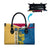 United States Virgin Islands Leather Bag with Blue Yellow Floral Design and Government Seal Bird - Wonder Print Shop
