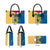 United States Virgin Islands Leather Bag with Blue Yellow Floral Design and Government Seal Bird - Wonder Print Shop