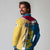 United States Virgin Islands Long Sleeve Polo Shirt with Blue Yellow Floral Design and Government Seal Bird - Wonder Print Shop