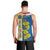 United States Virgin Islands Men Tank Top with Blue Yellow Floral Design and Government Seal Bird - Wonder Print Shop