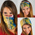 United States Virgin Islands Neck Gaiter with Blue Yellow Floral Design and Government Seal Bird - Wonder Print Shop