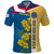 United States Virgin Islands Polo Shirt with Blue Yellow Floral Design and Government Seal Bird - Wonder Print Shop