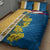 United States Virgin Islands Quilt Bed Set with Blue Yellow Floral Design and Government Seal Bird - Wonder Print Shop