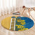 United States Virgin Islands Round Carpet with Blue Yellow Floral Design and Government Seal Bird - Wonder Print Shop