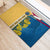 United States Virgin Islands Rubber Doormat with Blue Yellow Floral Design and Government Seal Bird - Wonder Print Shop