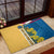 United States Virgin Islands Rubber Doormat with Blue Yellow Floral Design and Government Seal Bird - Wonder Print Shop