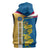 United States Virgin Islands Sleeveless Hoodie with Blue Yellow Floral Design and Government Seal Bird - Wonder Print Shop