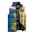 United States Virgin Islands Sleeveless Puffer Jacket with Blue Yellow Floral Design and Government Seal Bird - Wonder Print Shop