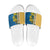 United States Virgin Islands Slide Sandals with Blue Yellow Floral Design and Government Seal Bird - Wonder Print Shop