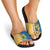 United States Virgin Islands Slide Sandals with Blue Yellow Floral Design and Government Seal Bird - Wonder Print Shop