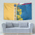 United States Virgin Islands Tapestry with Blue Yellow Floral Design and Government Seal Bird - Wonder Print Shop