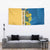 United States Virgin Islands Tapestry with Blue Yellow Floral Design and Government Seal Bird - Wonder Print Shop