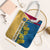 United States Virgin Islands Tote Bag with Blue Yellow Floral Design and Government Seal Bird - Wonder Print Shop