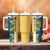 United States Virgin Islands Tumbler With Handle with Blue Yellow Floral Design and Government Seal Bird - Wonder Print Shop