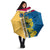 United States Virgin Islands Umbrella with Blue Yellow Floral Design and Government Seal Bird - Wonder Print Shop