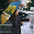 United States Virgin Islands Umbrella with Blue Yellow Floral Design and Government Seal Bird - Wonder Print Shop