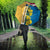 United States Virgin Islands Umbrella with Blue Yellow Floral Design and Government Seal Bird - Wonder Print Shop
