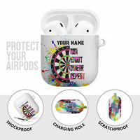 Colorful Dartboard and Splatter Paint Darts AirPods Case Personalized Motivational Quote - Wonder Print Shop