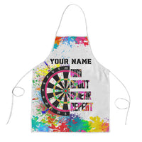 Colorful Dartboard and Splatter Paint Darts Apron Personalized Motivational Quote - Wonder Print Shop