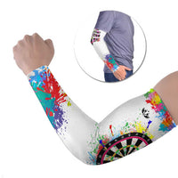 Colorful Dartboard and Splatter Paint Darts Arm Sleeves Personalized Motivational Quote - Wonder Print Shop