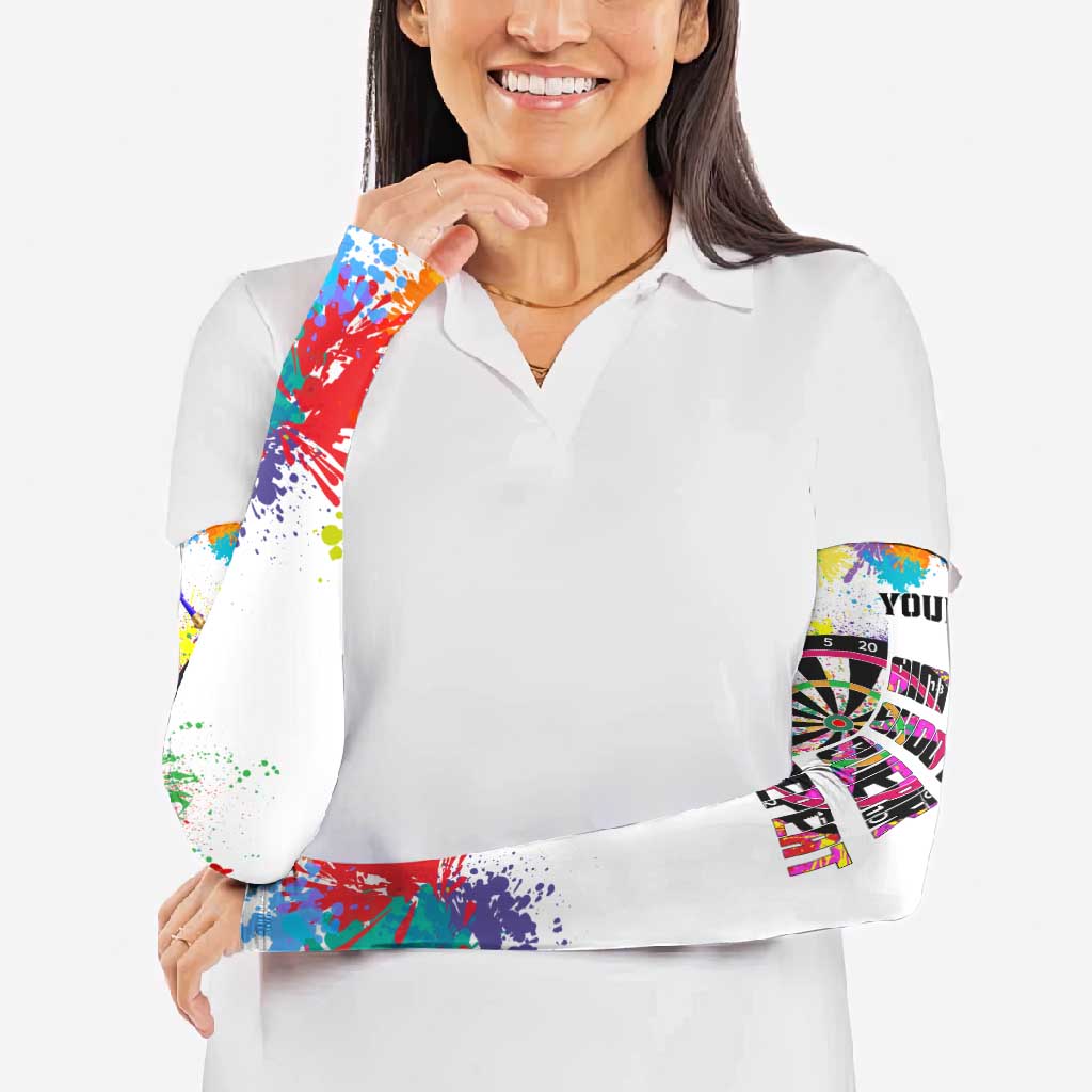 Colorful Dartboard and Splatter Paint Darts Arm Sleeves Personalized Motivational Quote - Wonder Print Shop