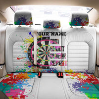 Colorful Dartboard and Splatter Paint Darts Back Car Seat Cover Personalized Motivational Quote - Wonder Print Shop