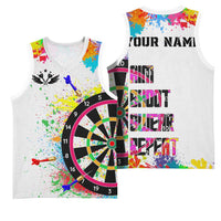 Colorful Dartboard and Splatter Paint Darts Basketball Jersey Personalized Motivational Quote - Wonder Print Shop