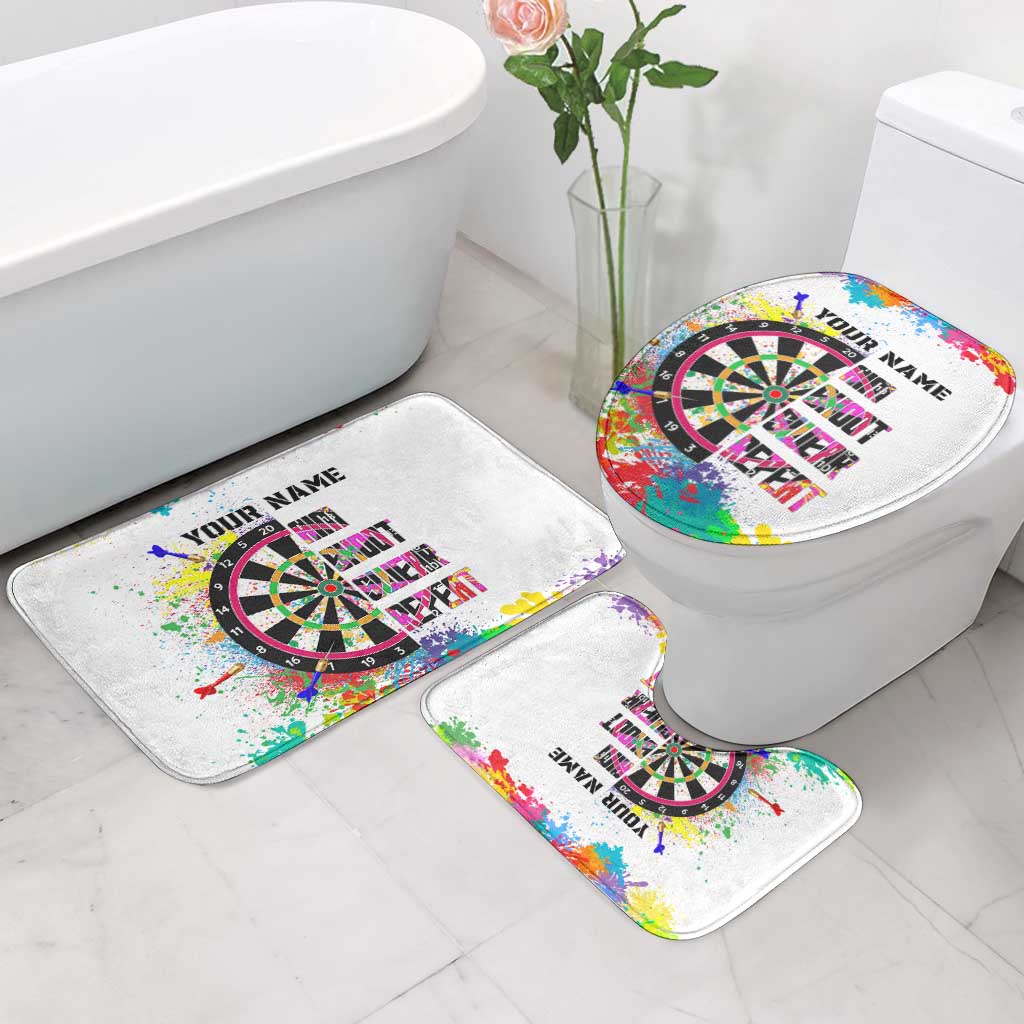 Colorful Dartboard and Splatter Paint Darts Bathroom Set Personalized Motivational Quote - Wonder Print Shop
