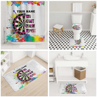 Colorful Dartboard and Splatter Paint Darts Bathroom Set Personalized Motivational Quote - Wonder Print Shop
