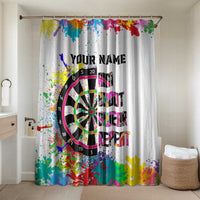 Colorful Dartboard and Splatter Paint Darts Bathroom Set Personalized Motivational Quote - Wonder Print Shop