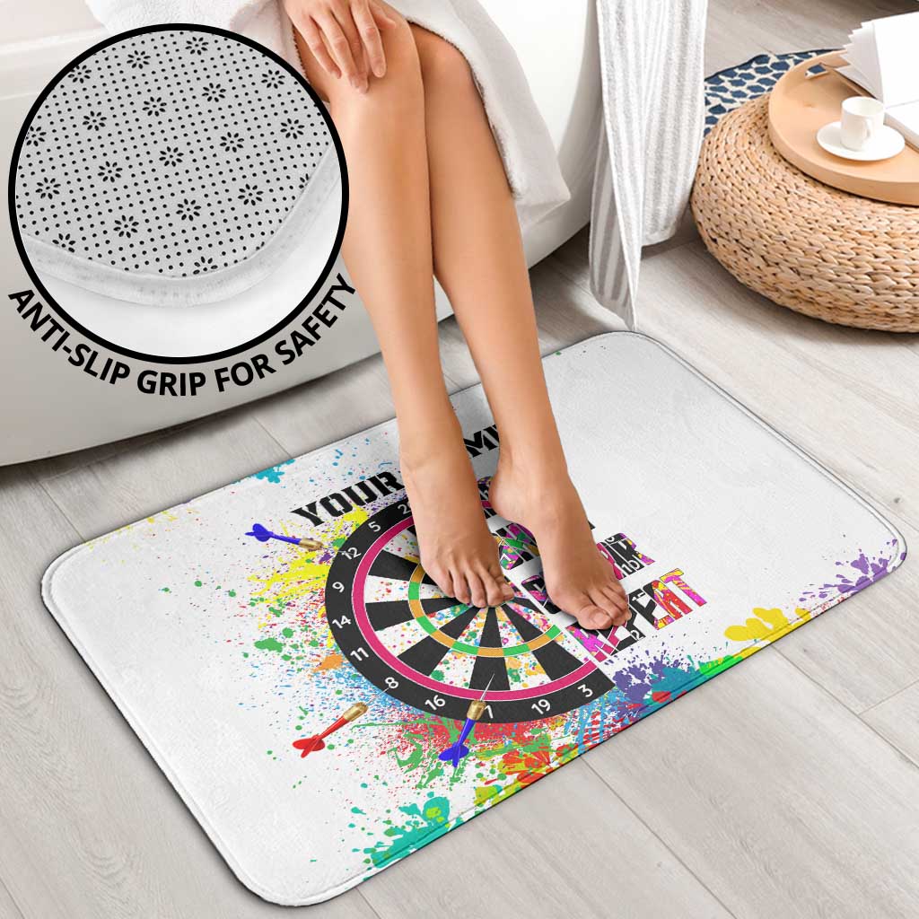 Colorful Dartboard and Splatter Paint Darts Bathroom Set Personalized Motivational Quote - Wonder Print Shop