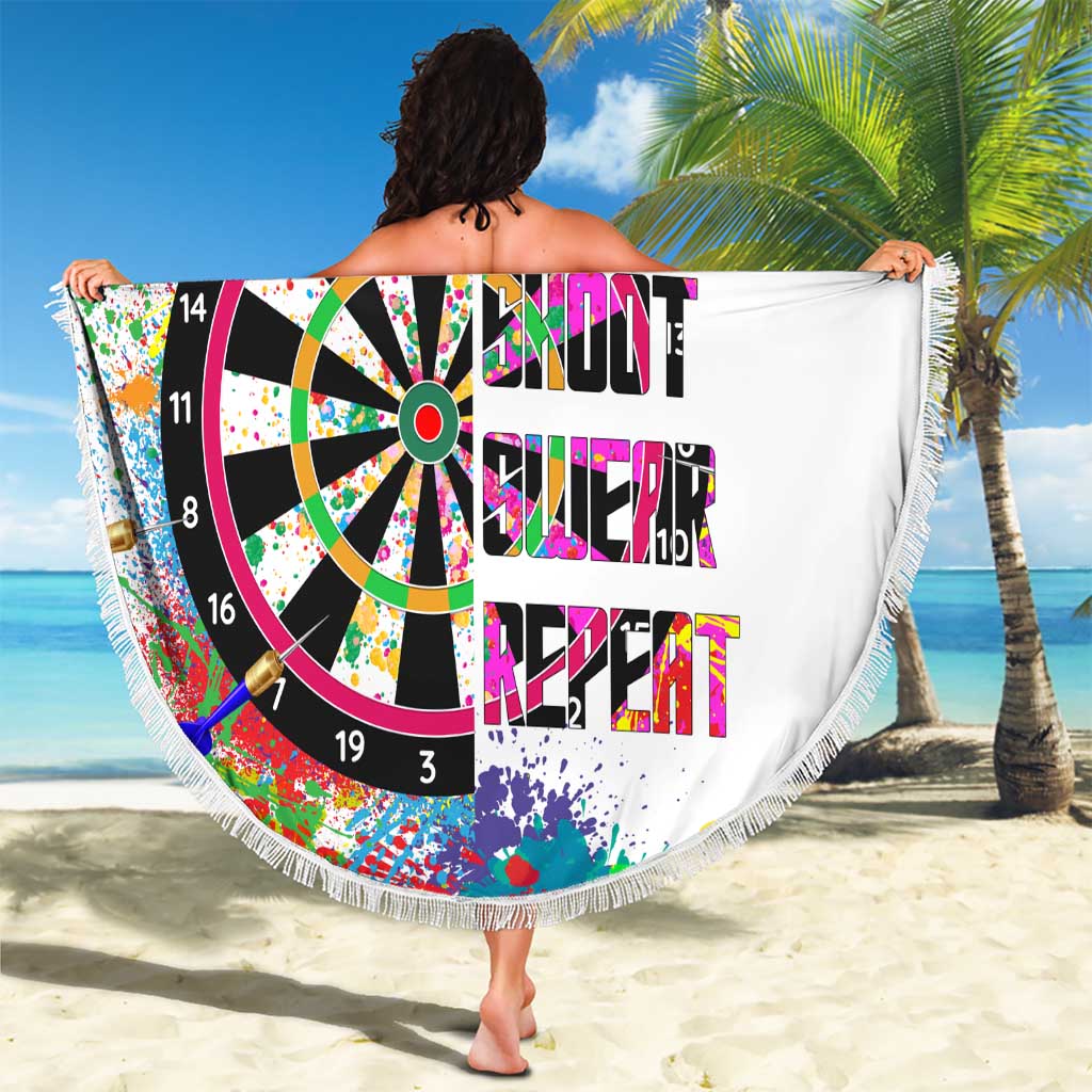Colorful Dartboard and Splatter Paint Darts Beach Blanket Personalized Motivational Quote - Wonder Print Shop