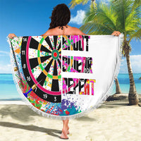Colorful Dartboard and Splatter Paint Darts Beach Blanket Personalized Motivational Quote - Wonder Print Shop