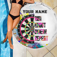 Colorful Dartboard and Splatter Paint Darts Beach Blanket Personalized Motivational Quote - Wonder Print Shop