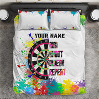 Colorful Dartboard and Splatter Paint Darts Bedding Set Personalized Motivational Quote - Wonder Print Shop