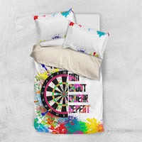 Colorful Dartboard and Splatter Paint Darts Bedding Set Personalized Motivational Quote - Wonder Print Shop