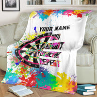 Colorful Dartboard and Splatter Paint Darts Blanket Personalized Motivational Quote - Wonder Print Shop