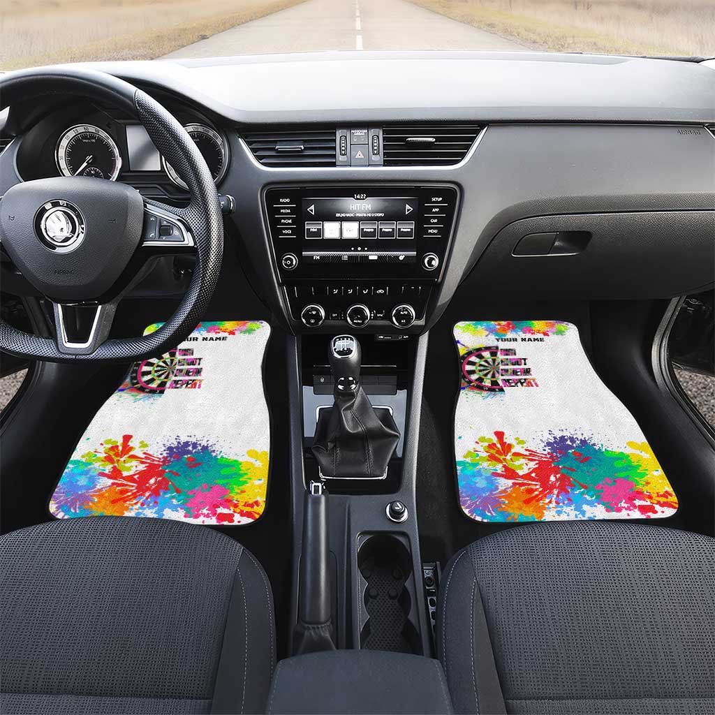 Colorful Dartboard and Splatter Paint Darts Car Mats Personalized Motivational Quote - Wonder Print Shop