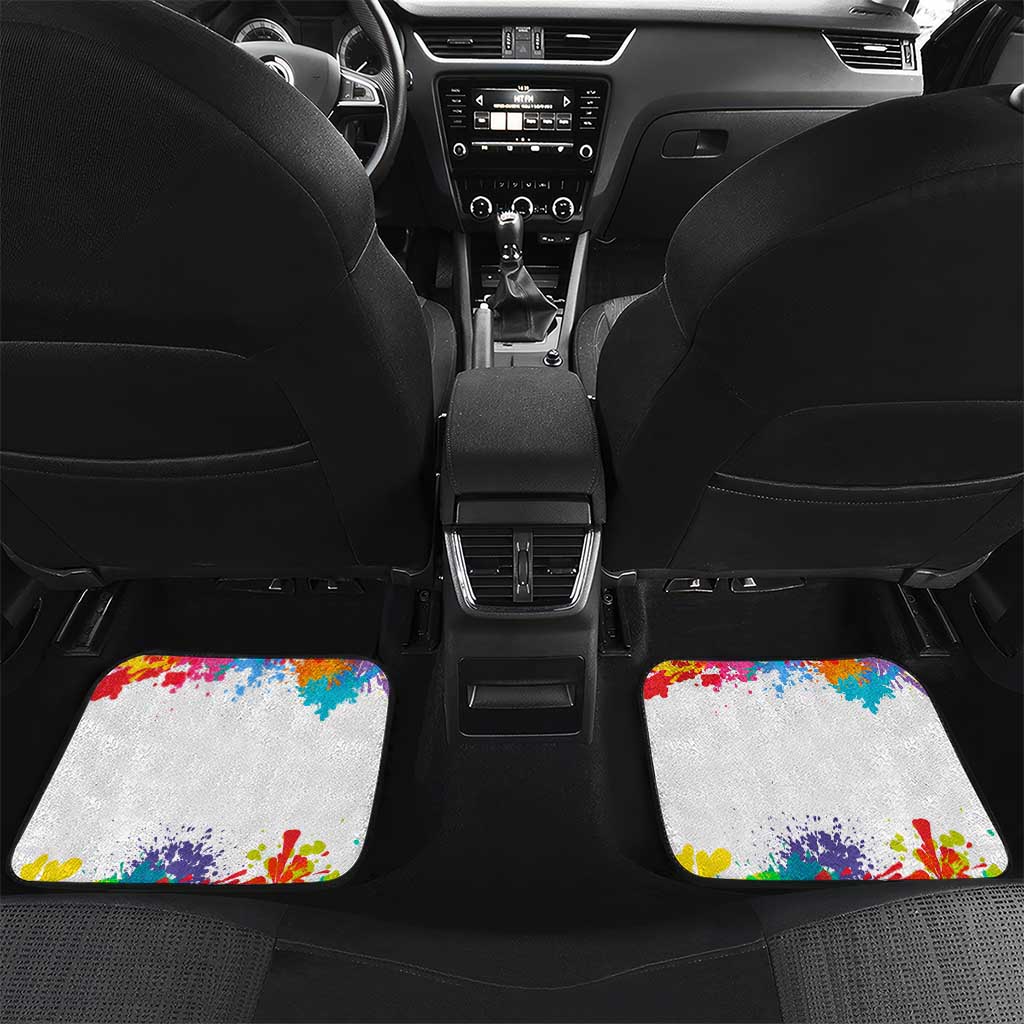 Colorful Dartboard and Splatter Paint Darts Car Mats Personalized Motivational Quote - Wonder Print Shop