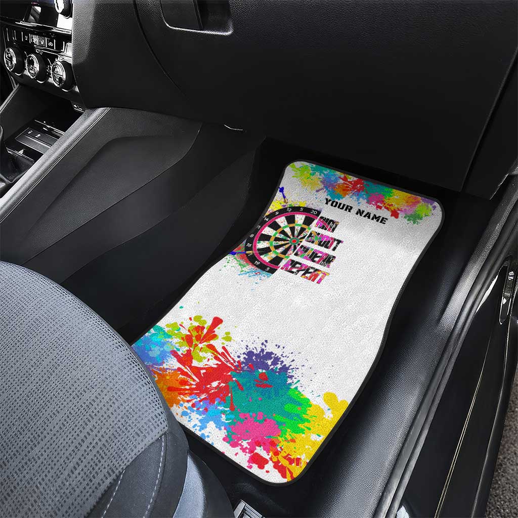 Colorful Dartboard and Splatter Paint Darts Car Mats Personalized Motivational Quote - Wonder Print Shop