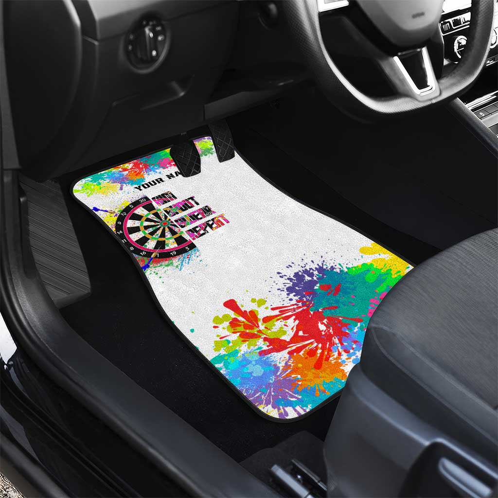 Colorful Dartboard and Splatter Paint Darts Car Mats Personalized Motivational Quote - Wonder Print Shop