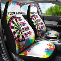 Colorful Dartboard and Splatter Paint Darts Car Seat Cover Personalized Motivational Quote - Wonder Print Shop