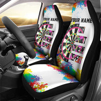 Colorful Dartboard and Splatter Paint Darts Car Seat Cover Personalized Motivational Quote - Wonder Print Shop