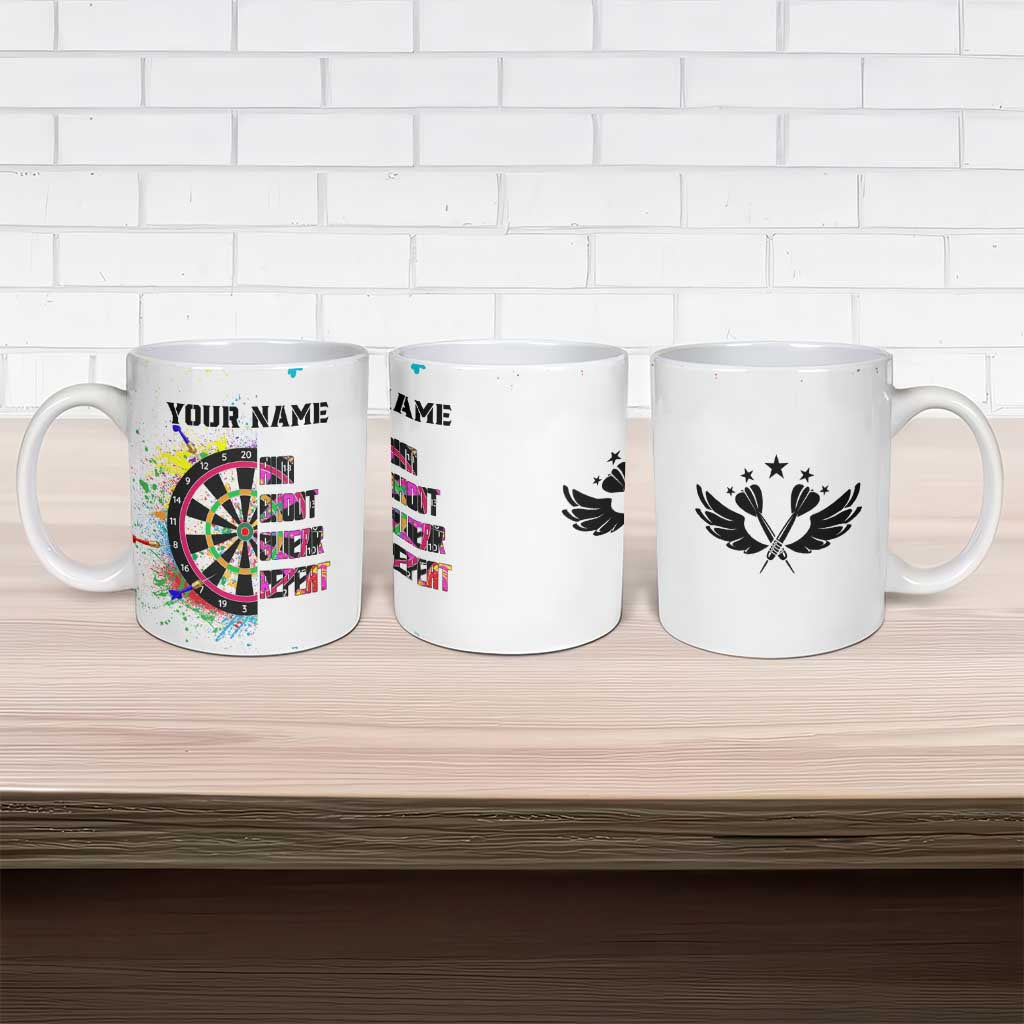 Colorful Dartboard and Splatter Paint Darts Ceramic Mug Personalized Motivational Quote - Wonder Print Shop