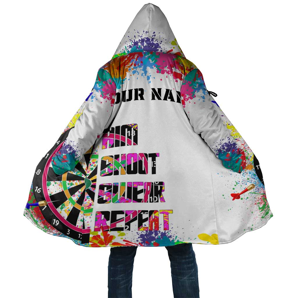 Colorful Dartboard and Splatter Paint Darts Cloak Personalized Motivational Quote - Wonder Print Shop
