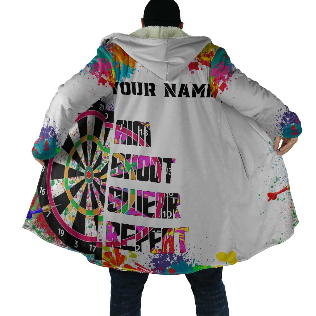 Colorful Dartboard and Splatter Paint Darts Cloak Personalized Motivational Quote - Wonder Print Shop