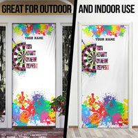 Colorful Dartboard and Splatter Paint Darts Door Cover Personalized Motivational Quote - Wonder Print Shop