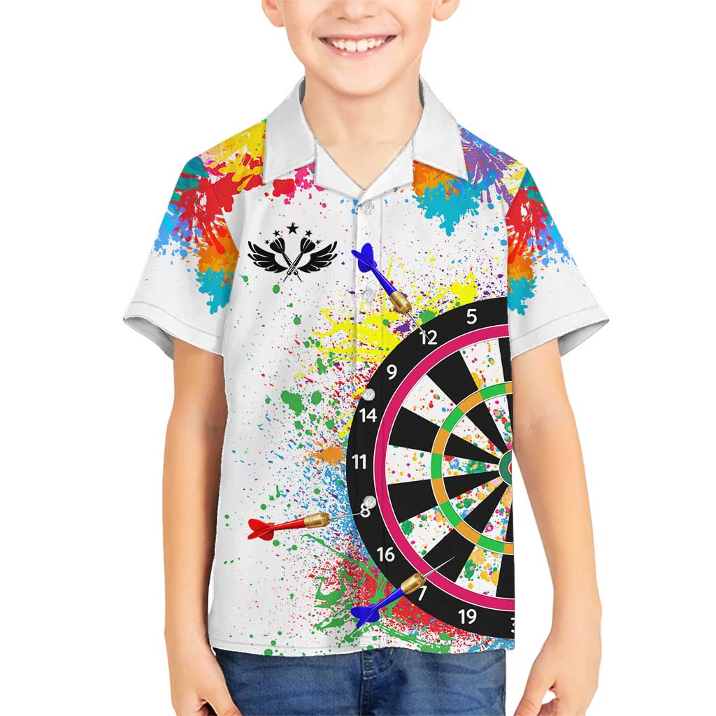 Colorful Dartboard and Splatter Paint Darts Family Matching Long Sleeve Bodycon Dress and Hawaiian Shirt Personalized Motivational Quote - Wonder Print Shop